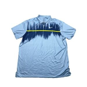 Nike Men's Medium Dri-Fit Vapor Fog Print Golf Polo Shirt Blue Volt Mens‎ XL